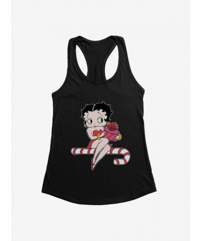 Betty Boop Candy Cane Girls Tank Top