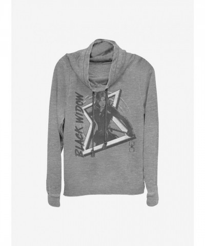 Marvel Girls Grey Cowl Neck Top - Inspired by Black Widow