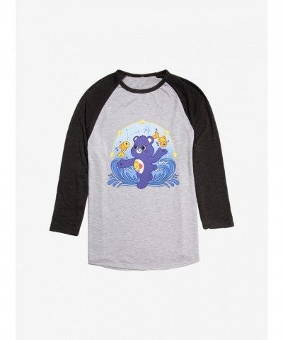 Care Bears Pisces Bear Unisex Raglan Tee - Black