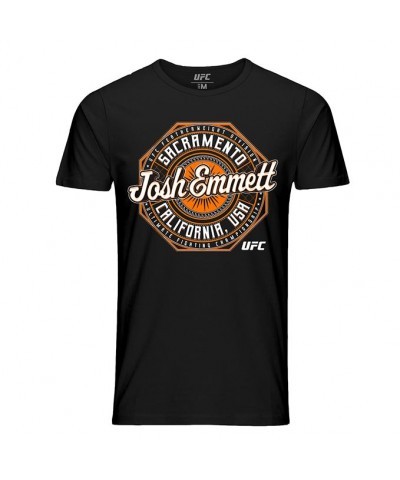 Men's Official UFC Josh Emmett Crest Cotton T-Shirt - Black