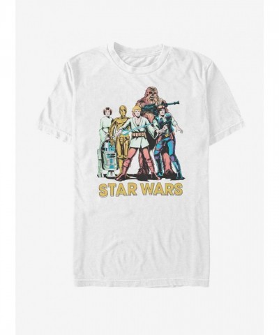 Star Wars Group Shot Tee - Lightweight Cotton for Men - White