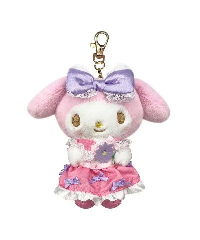 My Melody Floral Garden Party Plush Keychain - Adorable Mascot for Women's Bags