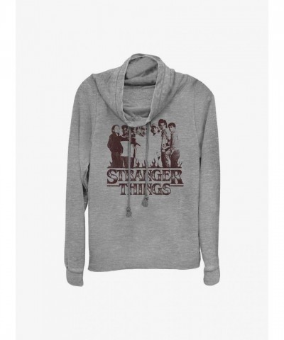 Stranger Things Junior Grey Cowl Neck Sweatshirt