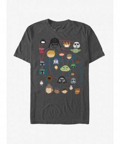 Star Wars Family Tree T-Shirt - Grey Men's Size