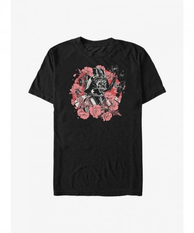 Star Wars Floral Darth Vader Lightweight T-Shirt - Men's Black
