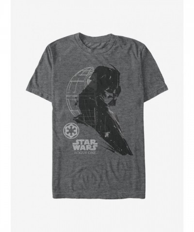 Darth Vader Profile Shadow T-Shirt - Unisex Charcoal Heather