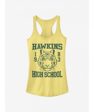 Stranger Things 1983 Hawkins High Tiger Tank Top - Yellow for Girls