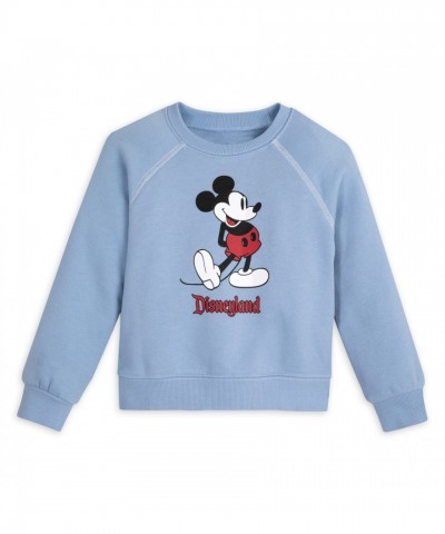 Mickey Mouse Vintage Sweatshirt for Kids – Classic Blue from Disneyland