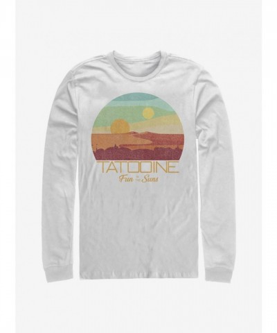 Star Wars Inspired Tatooine Theme Cotton T-Shirt - Men's White