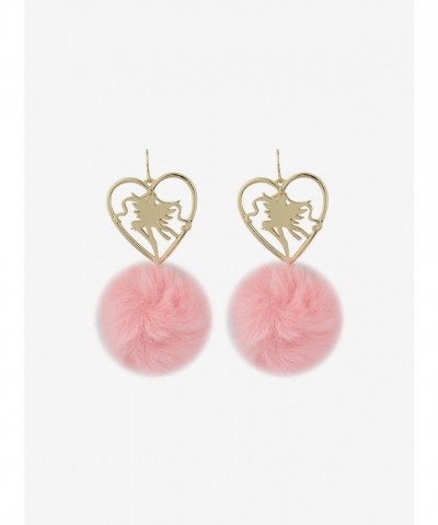 Sailor Moon Romantic Heart Charm Pink Fuzzy Earrings