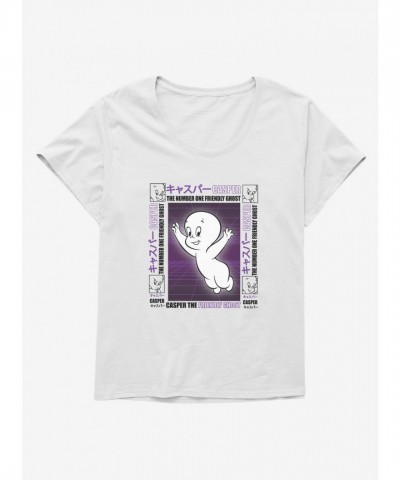 Casper Friendly Ghost Virtual Raver Tee for Girls - Plus Size White