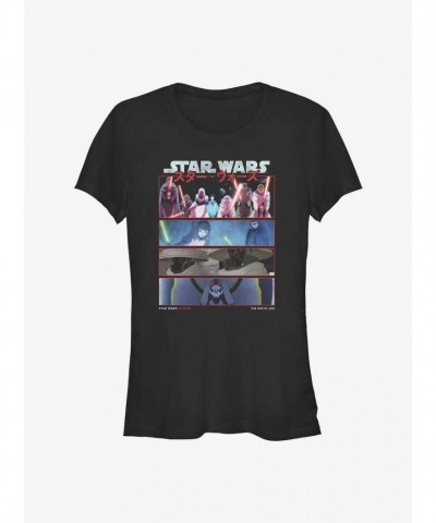 Star Wars Visions Stack T-Shirt for Girls - The Ninth Jedi, Black