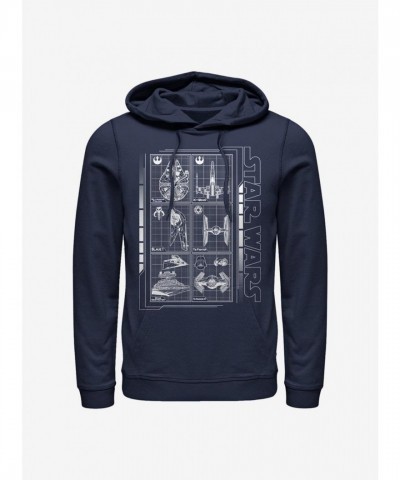 Star Wars Spaceship Unisex Hoodie - Navy Blue
