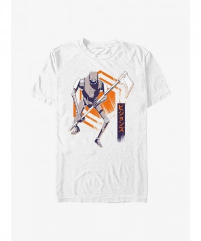 Star Wars Visions Scythe Droid White T-Shirt for Men