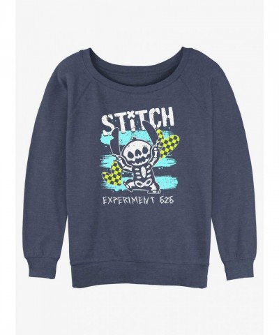 Disney Emo Skelestitch Lightweight Slouchy Sweatshirt - Junior Blue