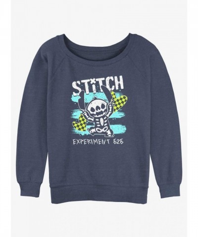 Disney Emo Skelestitch Lightweight Slouchy Sweatshirt - Junior Blue