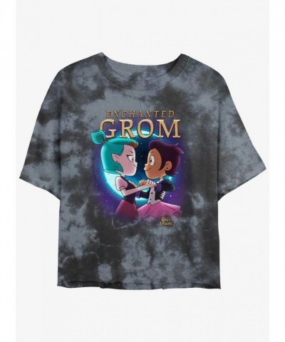 Disney The Owl House Magical Grom Tie-Dye Crop T-Shirt for Girls - Multi Colors