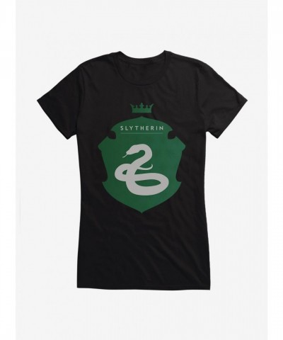 Harry Potter Slytherin Shield for Girls - Junior Sizes Cotton T-Shirt