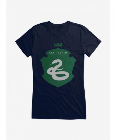 Harry Potter Slytherin Shield for Girls - Junior Sizes Cotton T-Shirt