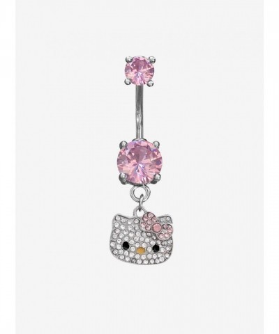 14G Stainless Steel Hello Kitty Bling Navel Jewelry