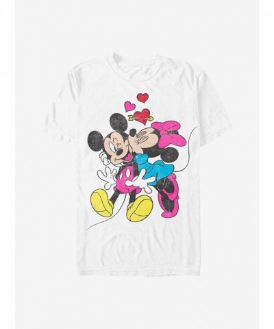 Disney Mickey Minnie Love T-Shirt for Men in Lightweight Cotton