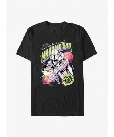 The Mandalorian Neon Bounty Hunter T-Shirt - Lightweight Cotton for Men