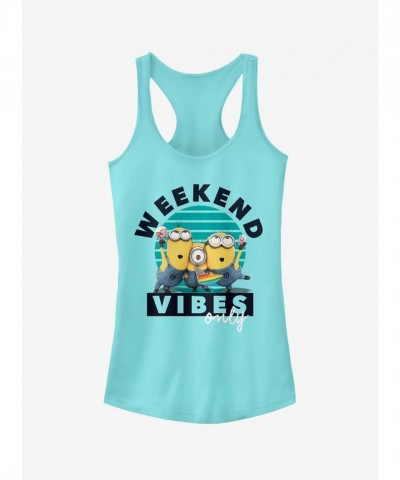 Minion Grey Tank Top for Girls - Weekend Vibes