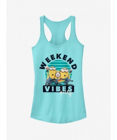 Minion Grey Tank Top for Girls - Weekend Vibes