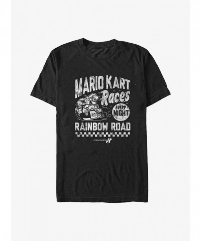 Mario Kart Race Nights Graphic T-Shirt - Big & Tall Men's Unisex - Black