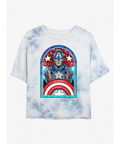 Marvel Captain America Theme Crop T-Shirt for Girls - Multi Colored