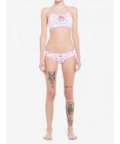 My Melody Cute Pink Stripe Panty with Lace Waistband