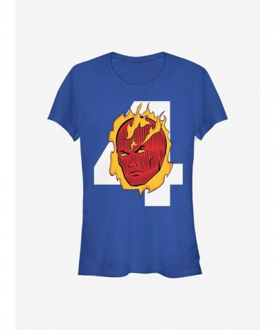 Marvel Girls Fantastic Four Torch T-Shirt - Blue