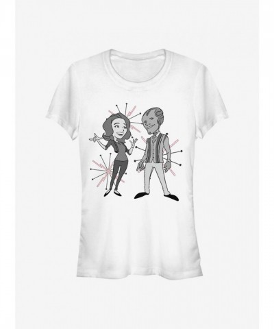 Marvel WandaVision White Tee for Girls - Lightweight Cotton