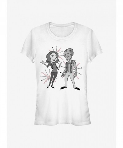 Marvel WandaVision White Tee for Girls - Lightweight Cotton