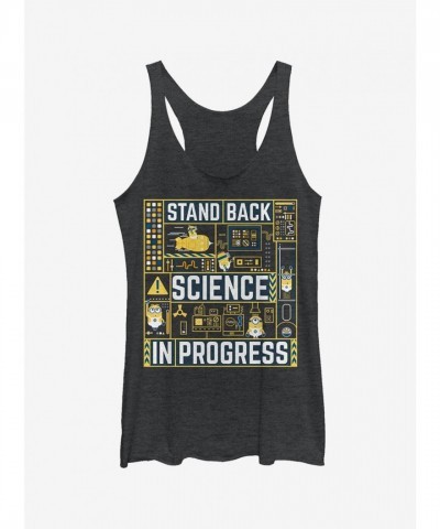 Minions Science in Progress Women's Racerback Tank Top - Black