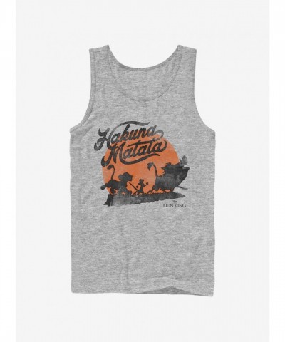 Disney Lion King Hakuna Matata Grey Cotton Tank Top for Men