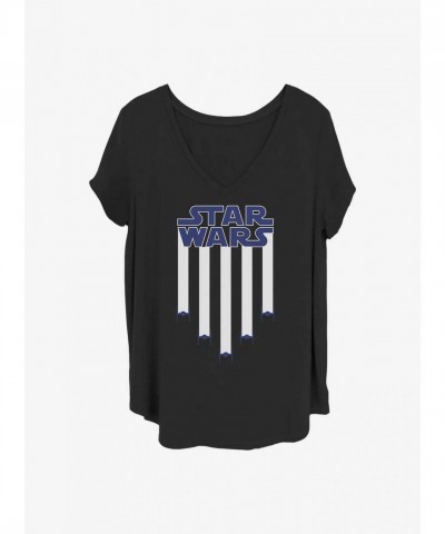 Star Wars Galaxy Banner Plus Size T-Shirt for Girls - Black