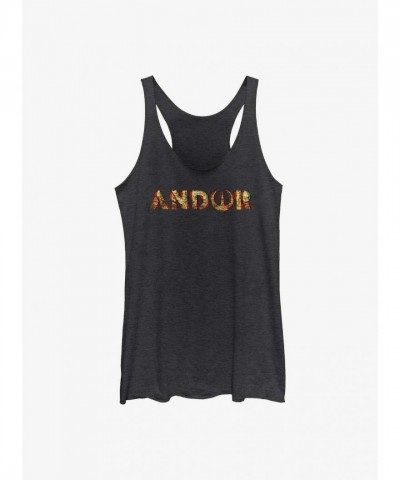 Star Wars Andor Glitch Logo Girls Tank Top - Junior Sizes Black