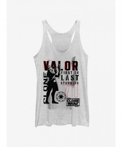 Star Wars Clone Wars Valor Troop Girls Tank Top - White