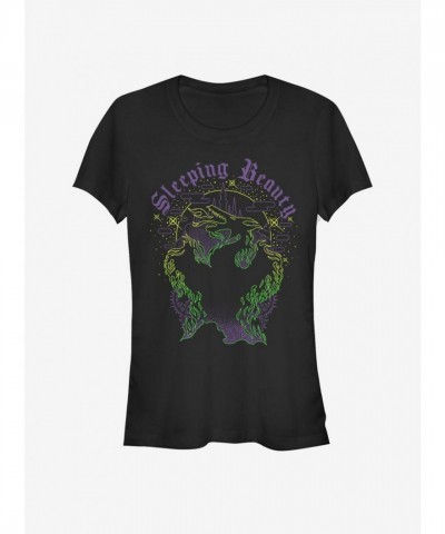 Disney Villains Maleficent Aurora Dream Junior T-Shirt - Black