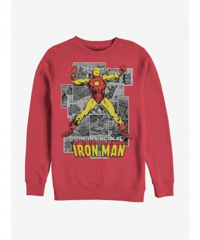 Marvel's Red Iron Man Comic Themed Men's Sweatshirt