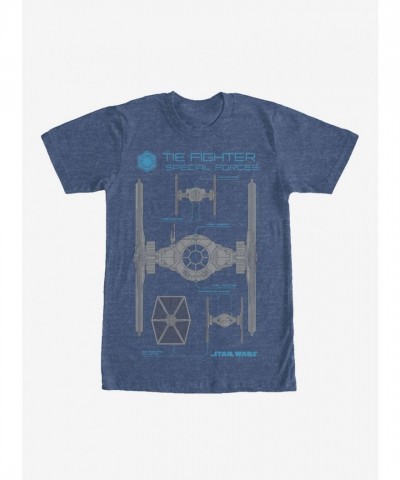Star Wars TIE Fighter Special Forces Navy Blue T-Shirt