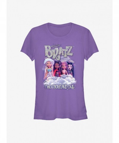 Bratz Angel 2001 Clouds Girls T-Shirt - Purple Junior Size