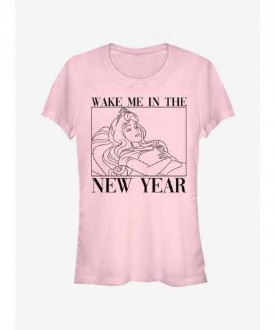 Disney Girls Lightweight Pink Sleeping Beauty New Year T-Shirt