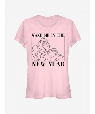 Disney Girls Lightweight Pink Sleeping Beauty New Year T-Shirt