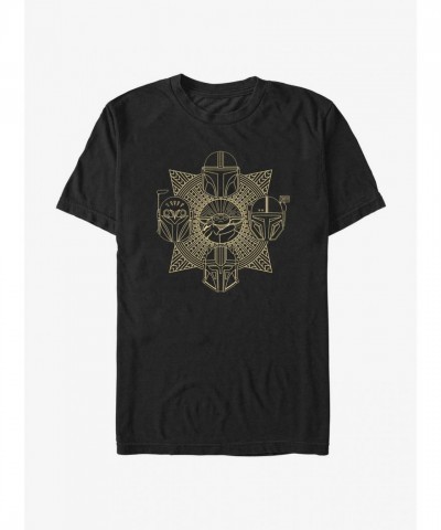 Star Wars Mandalorian Grogu and Creed Cotton T-Shirt - Men's Black