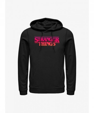 Stranger Things Inspired Logo Hoodie - Men's Black
