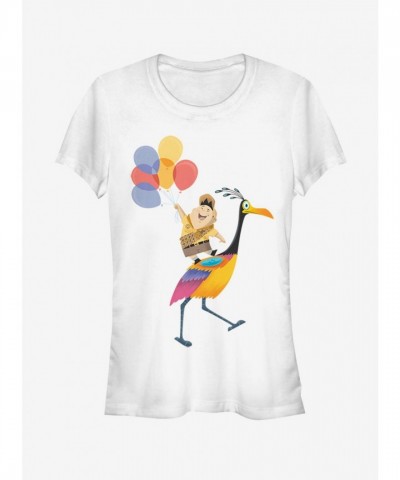 Disney Pixar Up Snipe Feathers Girls Fitted T-Shirt - White