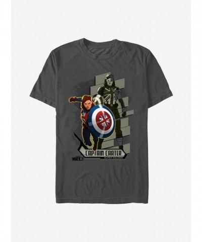 Marvel What If...? Men's Lightweight Carter Attacks Graphic Tee