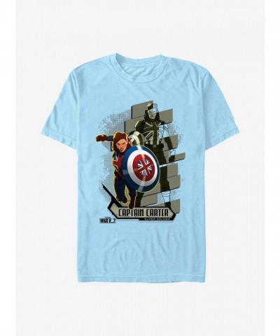 Marvel What If...? Men's Lightweight Carter Attacks Graphic Tee